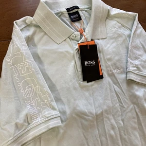 HUGO BOSS Sozius Poloshirt Gr. M Neu GRÜN Slim Fit Preppy Graffiti �� - Bild 1 von 9