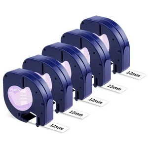 5PK 12mm Compatible Dymo LetraTag Repuesto 16952 Cinta de Etiqueta de Plástico Transparente LT-100H - Imagen 1 de 9