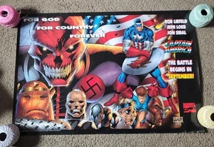 Carteles promocionales de cómic Rob Liefeld Capitán América 1996 36x24 Red Skull Marvel - Imagen 1 de 7