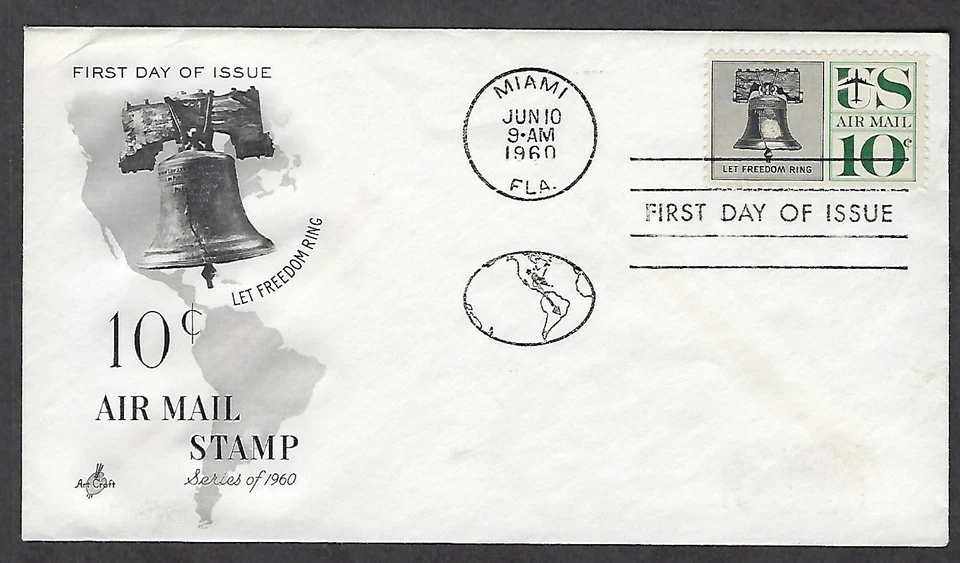 C57 Artcraft FDC - 10-cent Air Mail - Liberty Bell - Image 1 of 1