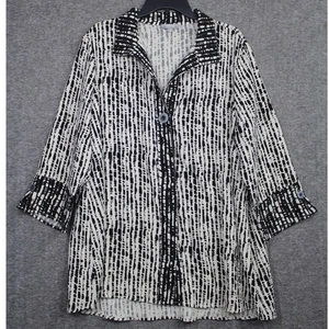 Habitat Clothes To Live In Shirt Damen XL Knopf Lagenlook Abstrakte Kunst Zum Tragen - Bild 1 von 6