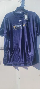 NWT Under Armour Notre Dame Volleyball Foreign Tour Men's L Tee Navy Blue - Picture 1 of 4