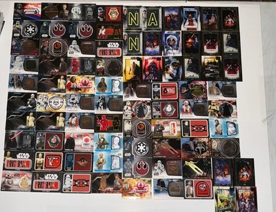 Lote de tarjetas reliquias parche medallón fuerza pícaro galaxia Topps Star Wars (84) TOTAL Foto 1 de 4