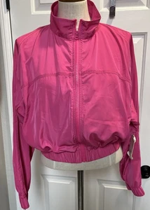Year Of Ours Women's Hot Pink Full Zip Water Resistant Windbreaker Jacket NWT - Picture 1 of 12
