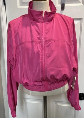 Year Of Ours Women's Hot Pink Full Zip Water Resistant Windbreaker Jacket NWT - Image 1 of 4