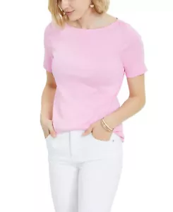 Top Charter Club (A23-53*40*) cotone collo da barca lavorato a maglia rosa taglia S - Foto 1 di 1
