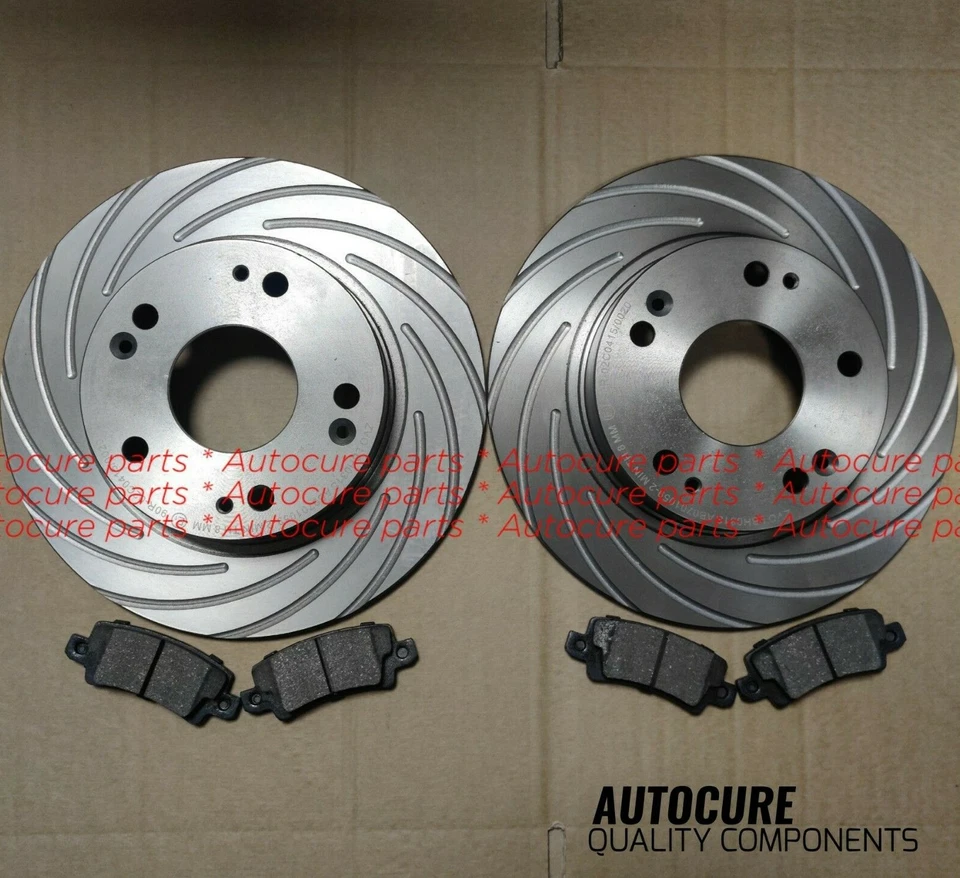 FITS HONDA CIVIC 1.6 I-DTEC 12-17 GROOVED FRONT BRAKE DISCS & PADS PREMIUM - Image 1 of 1