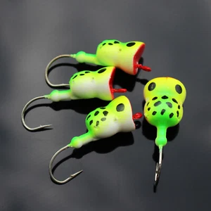 6 pcs Hard Foam Head Hooks Frog UV Popper Topwater Floating Bass Fishing Lures - Picture 1 of 5