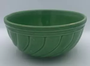 Ciotola di miscelazione vintage Seafoam verde 8" fluting ceramica giallo merce - Foto 1 di 4