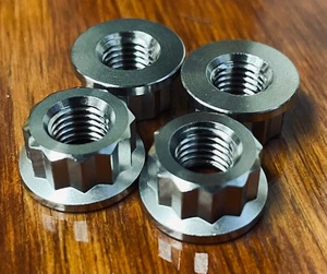 Set of (4) 5/16-24 Titanium 6Al4V 12 Point Flange Nuts Lightweight High Strength - Picture 1 of 1