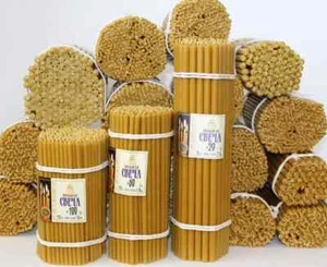 15 St 24,5 см Kerzen Bienenwachs cвечи пчелиный воск церковные освящены 24,5 см - Picture 1 of 1