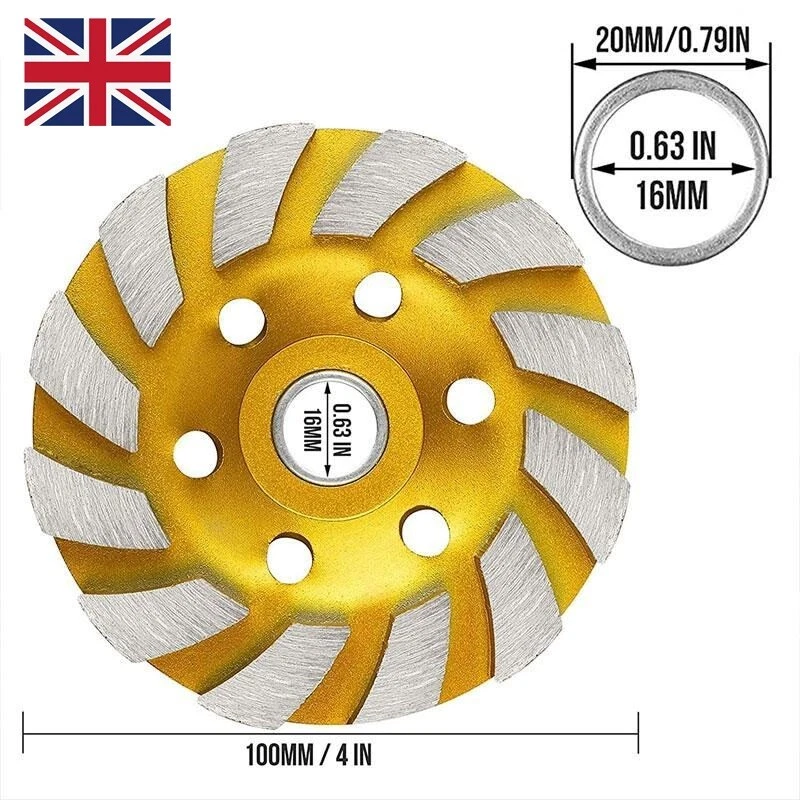 100mm Diamond Segment Grinding Wheel Cup Disc Grinder Concrete Granite Stone Cut - Image 1 of 4