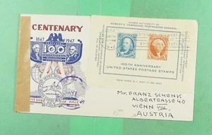 DR WHO 1947 FDC STAMP ANIV EXPO STA KNAPP CACHET WWII CENSORED IMPERF S/ m27229 - Picture 1 of 2