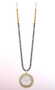 Authentic Origami Owl Hematite Gold Locket Set - Picture 1 of 4