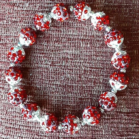 Wisconsin Badgers-Ohio State *Bling* Crystal Rhinestone- Red/White-Bracelet Cover