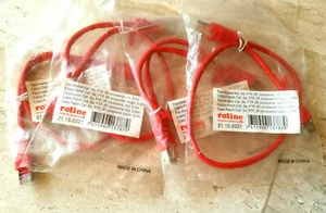 4 Stück ROLINE Patchkabel Kat. 5e, FTP, 3P, Crosswire, rot, 0,5m - Bild 1 von 3