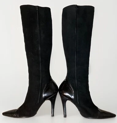 Botas hasta la rodilla vintage MANOLO BLAHNIK talla 41 gamuza y charol Foto 1 de 4