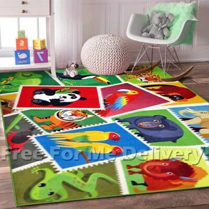 WHIZZ KIDS WILD ANIMALS FUN FLOOR RUG (S) 120x170cm **FREE DELIVERY** - Picture 1 of 5