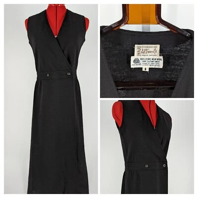 Vestido B Altman Co Fifth Ave NYC De Colección Años 70 Bodycon Negro Mínimo Tejido Talla 8 Foto 1 de 4