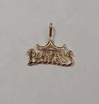 Nuevo Colgante Dije Princesa Corona Oro Amarillo 14k Foto 1 de 2