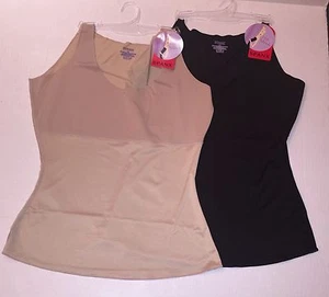 Spanx Cami Tank Top Black Nude Shaping Slimming Smoothing Scoop Hide & Sleek 051 - Picture 1 of 14