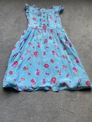 Vestido Monzón Niñas Rosa Rosas Azul Edad 10-11 Años  Foto 1 de 4