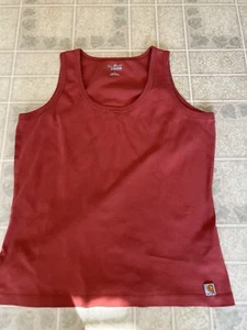 Carhartt Shirt Womens Salmon large Relaxed Fit Heavyweight Tank Top Sleeveless - Picture 1 of 4
