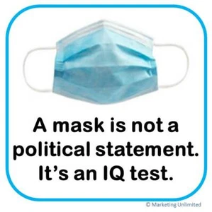WEAR A MASK STICKER [4"x4"] FACE MASK VINYL BUMPER STICKER / WINDOW - POLITICAL - Picture 1 of 6