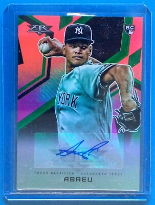 2021 TOPPS FIRE ALBERT ABREU YANKEES ROOKIE AUTOGRAPH CARD SSP MAGENTA #16/25  - Image 1 of 4