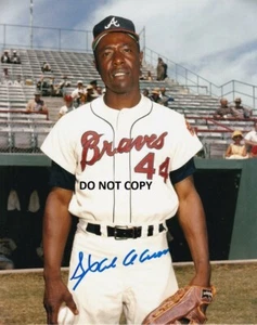 HANK AARON 8X10 AUTHENTIC SIGNED AUTOGRAPH REPRINT PHOTO - Picture 1 of 1