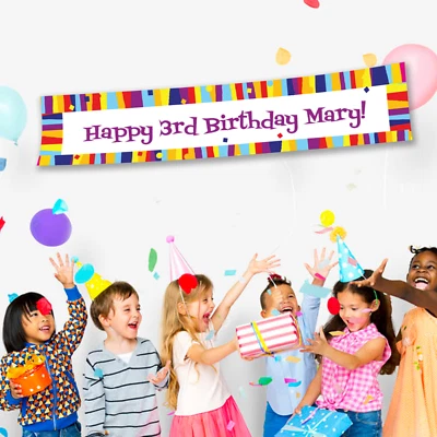PERSONALIZADO Niños 1er Cumpleaños Fiesta Banner Niños Decoraciones Niños Niñas Foto 1 de 4