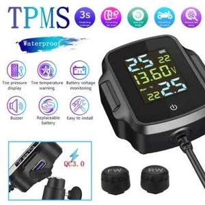 Monitoraggio Pressione Pneumatici Moto Con 2 Sensori Esterni Kit Allarme Pneumatici Smart - Foto 1 di 18