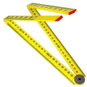 1m Folding Plastic Ruler Measuring Carpenter Builder DIY Metric Imperial Rulers - Picture 1 of 5