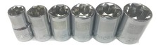 Craftsman 6pc 1/2" SAE Star Sockets Laser Etched Set 8pt Inch Square Drive Point