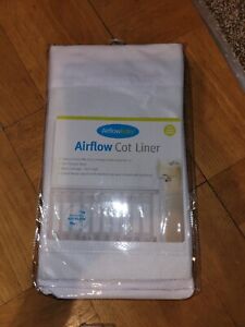 Airflow Baby Breathable Mesh Cot Liner/Bumper In White new