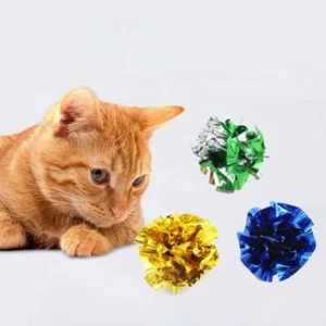 5pcs Interactive Cat Rattle Paper Ball Cat Scratch Ball Toy Playing - Picture 1 of 12