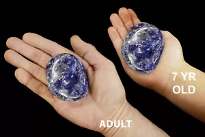 BLUE SODALITE Tumbled 2 1/4" 3-6 Oz Polished Rock Mineral Reiki Healing Crystal - Picture 1 of 4