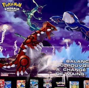 Pokemon Emerald GBA Game Poster Nintendo Gameboy Advance Inert 2005 Game Freak - Picture 1 of 12
