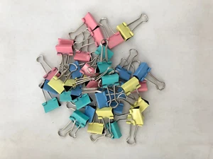 New 80pc Colorful Metal Binder Clips Paper Clip 19mm Office School Supply - Bild 1 von 1