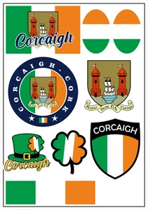 Corcaigh Irlanda Pegatina Tarjeta Pegatina Arco Ciudad Coche Bandera Bandera - Imagen 1 de 2