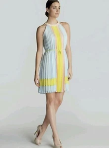 Ted Baker Lellia Colour Block  dress Light Blue Ted Size 2 - Picture 1 of 6