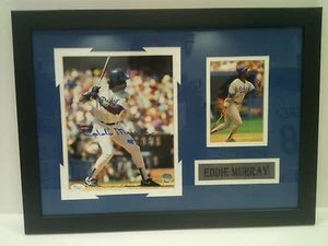 Framed Signed L.A. Dodgers Eddie Murray 8x10 Photo collage JSA COA - Picture 1 of 3
