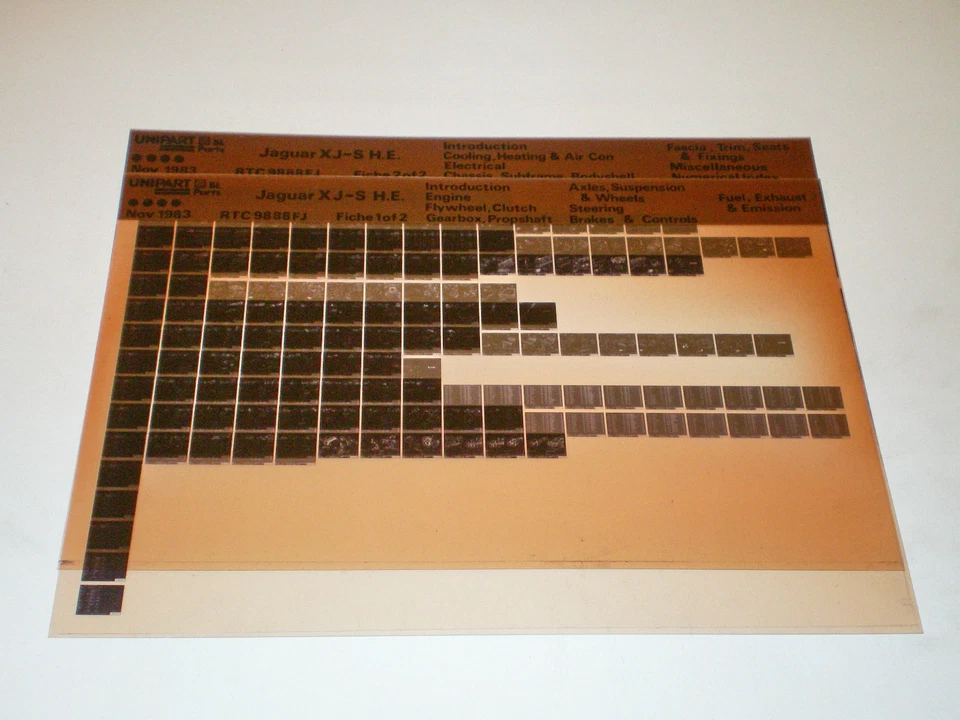 Microfiche Catalogo Ricambi Jaguar XJ-S (H) . E Stand 11/1983 - Immagine 1 di 1