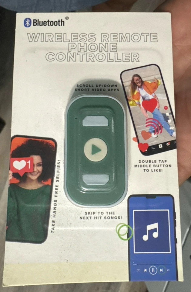 Vivitar Wireless Remote Phone Controller - Bluetooth - Green/White - NEW  - Image 1 of 1