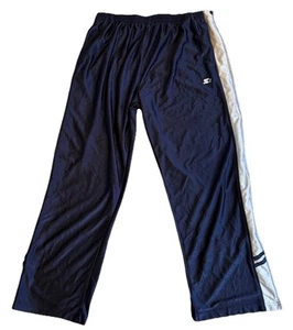 Men’s XL Starter Pants Navy Blue Side Stripe Snap Breakaway Y2K Track Tear Away - Picture 1 of 8