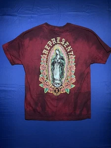 Herrenhemd neu mit Etikett Represent Red Tie Die Our Lady Of Guadalupe Größe Large  - Bild 1 von 10