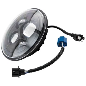 1pcs 7" Round LED Headlight Black High-Low Beam For Jeep Wrangler 1997-2018 - Picture 1 of 11