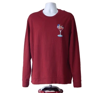 GRAHAM TINI by Robert Graham Langarm Strick Oberteil Pullover in Burgund Herren XL - Bild 1 von 8