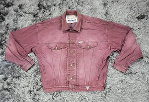 Chaqueta vaquera vintage Guess EE. UU. para hombre grande borgoña camionero Georges Marciano años 90 - Imagen 1 de 19