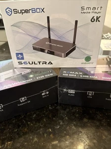 SuperBOX S6 Ultra Android TV Box 4K -NEW!-128GB Dual WiFi Bluetooth Voice Remote - Picture 1 of 11
